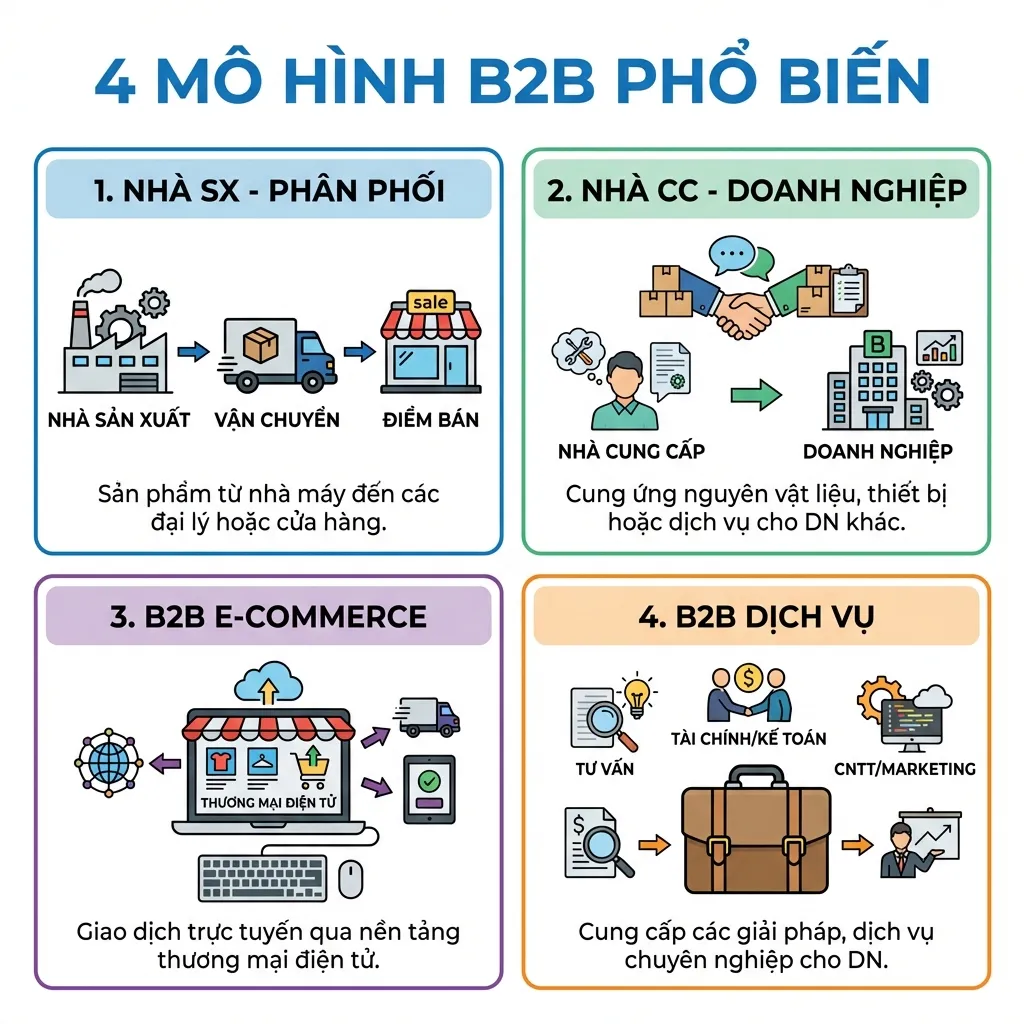 Mô hình B2B là gì - Các loại mô hình B2B phổ biến