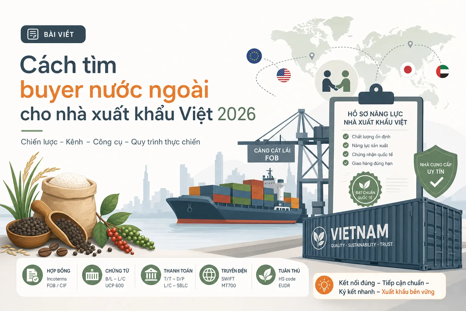Cách tìm buyer nước ngoài cho nhà xuất khẩu Việt 2026