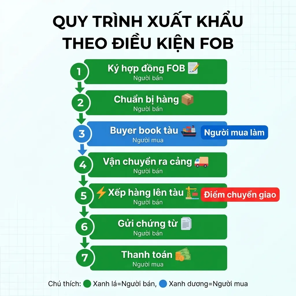 Quy trình xuất khẩu theo điều kiện FOB