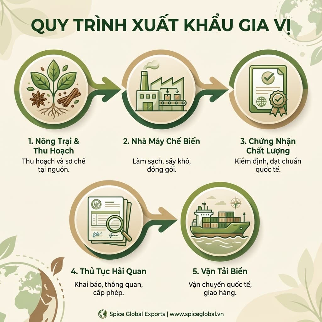 Quy trình xuất khẩu gia vị Việt Nam