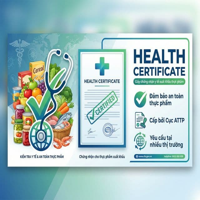 Health Certificate - Giấy chứng nhận y tế xuất khẩu thực phẩm