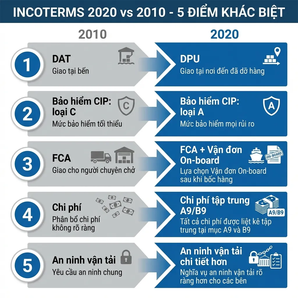 Incoterms 2020 khác gì Incoterms 2010 - 5 điểm thay đổi