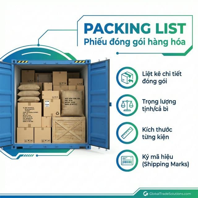 Packing List - Phiếu đóng gói xuất khẩu nông sản
