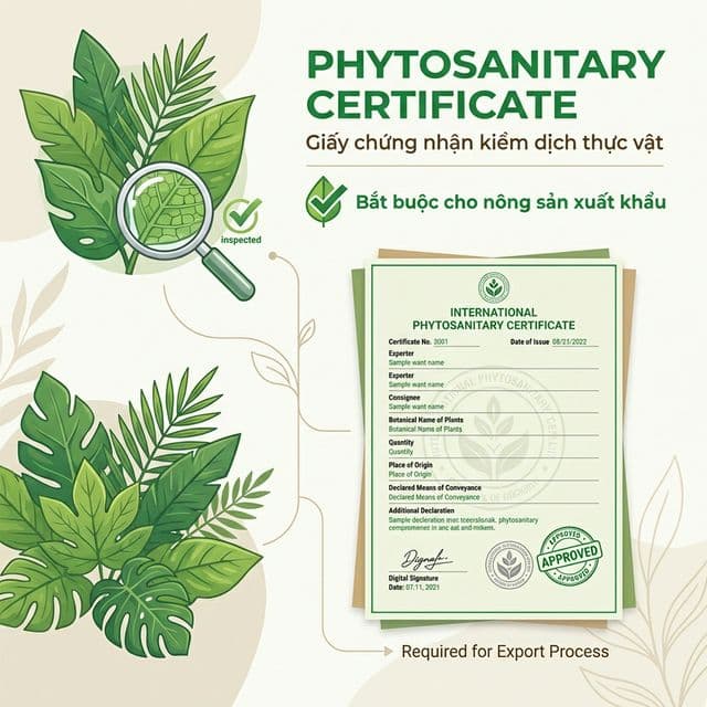 Phytosanitary Certificate - Giấy kiểm dịch thực vật xuất khẩu