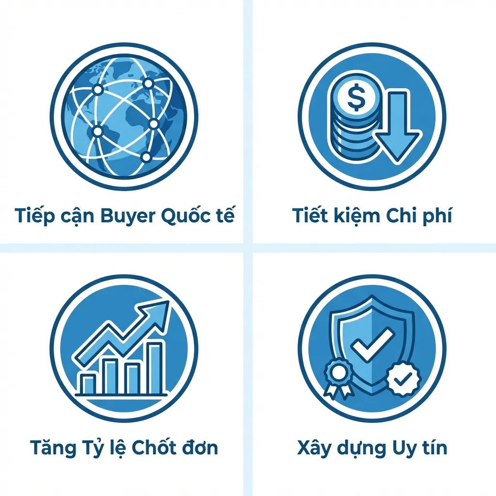 Lợi ích ViRFQ: Global Network, Cost Saving, Higher Success Rate, Verified Trust