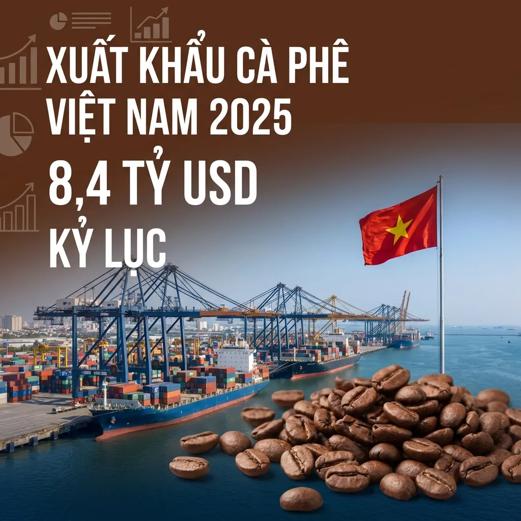 Xuất khẩu cà phê Việt Nam 2025 - Kim ngạch kỷ lục 8,4 tỷ USD