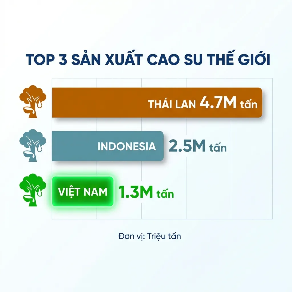 Việt Nam top 3 thế giới sản xuất cao su thiên nhiên