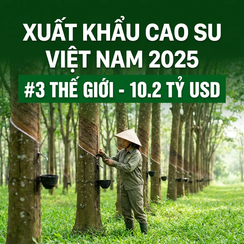 Xuất khẩu cao su Việt Nam 2025 - #3 thế giới 10.2 tỷ USD toàn ngành