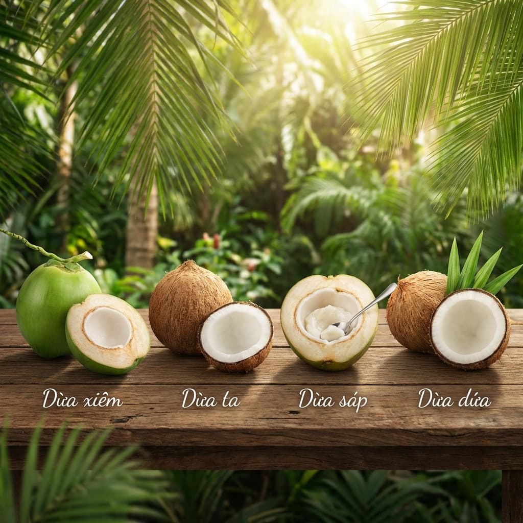 Các loại dừa Việt Nam xuất khẩu