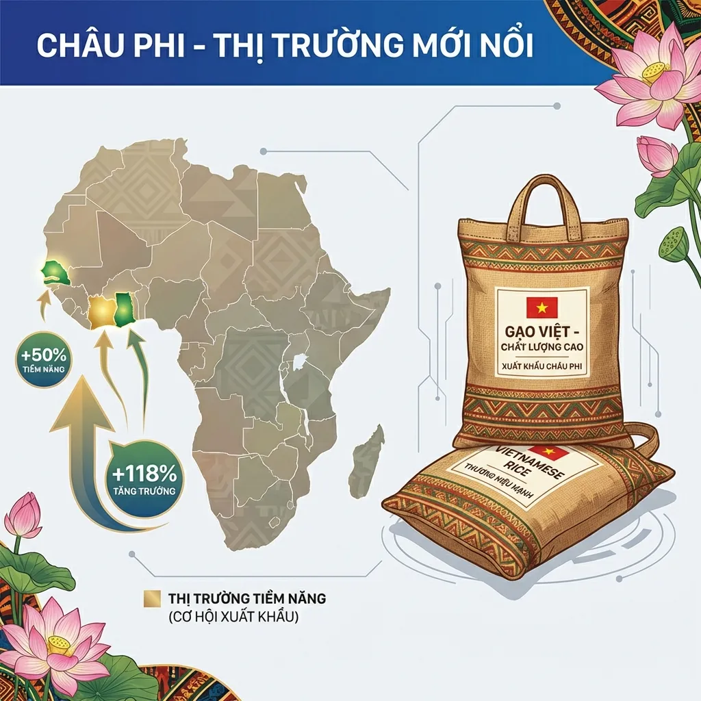Cơ hội xuất khẩu gạo Việt Nam sang châu Phi