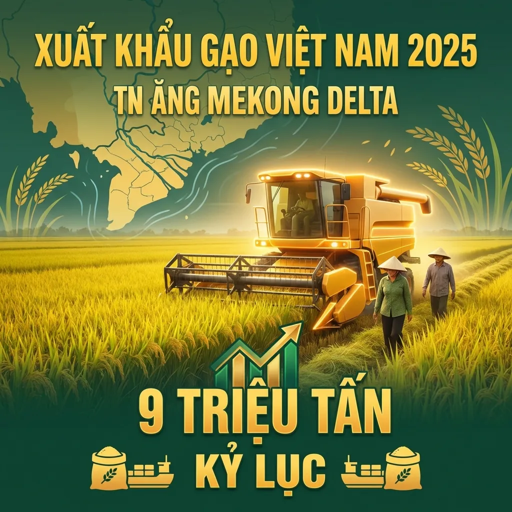Xuất khẩu gạo Việt Nam 2025 - Kỷ lục 9 triệu tấn