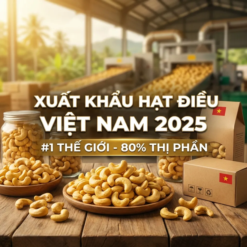 Xuất khẩu hạt điều Việt Nam 2025 - #1 thế giới 80% thị phần
