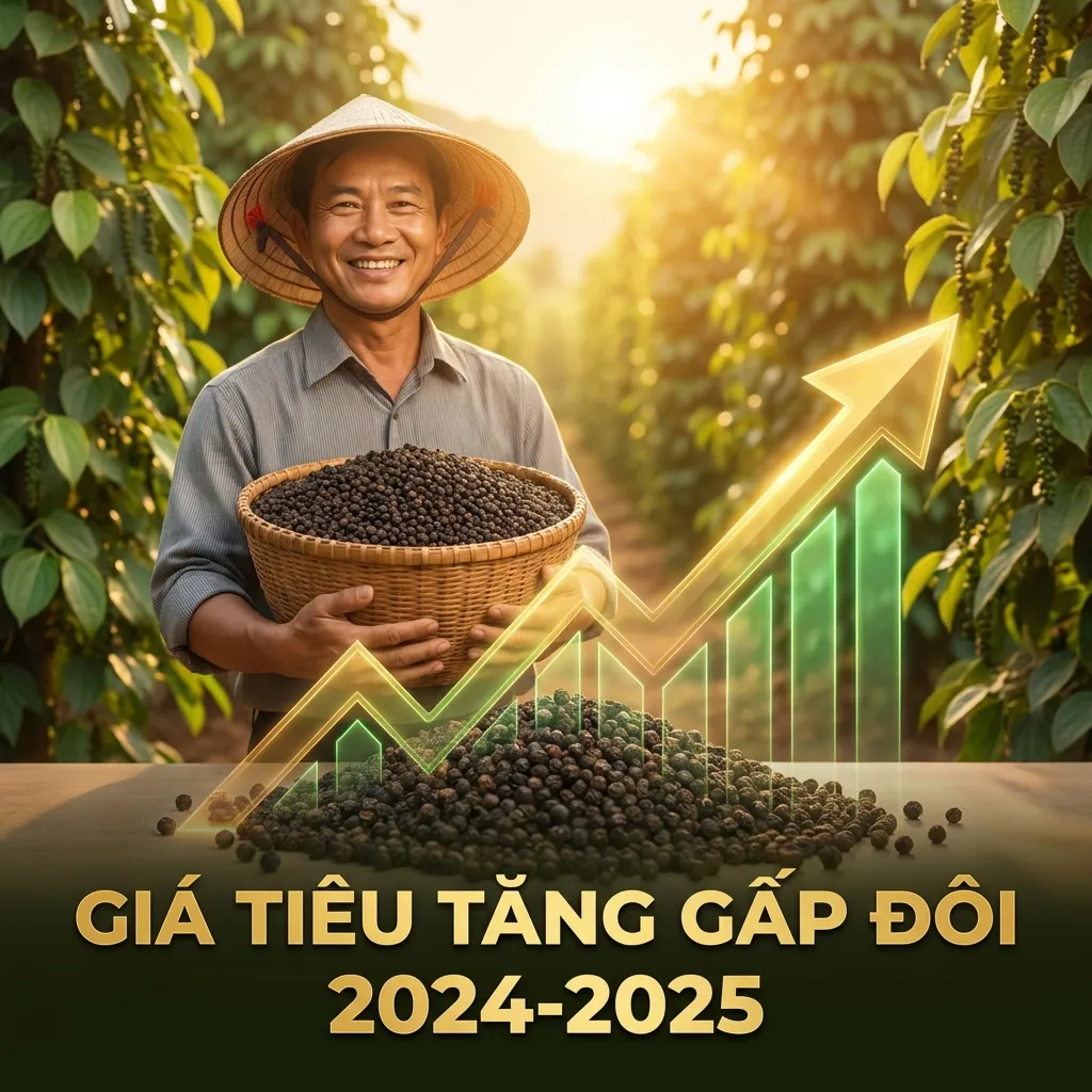 Giá hồ tiêu tăng gấp đôi 2024-2025