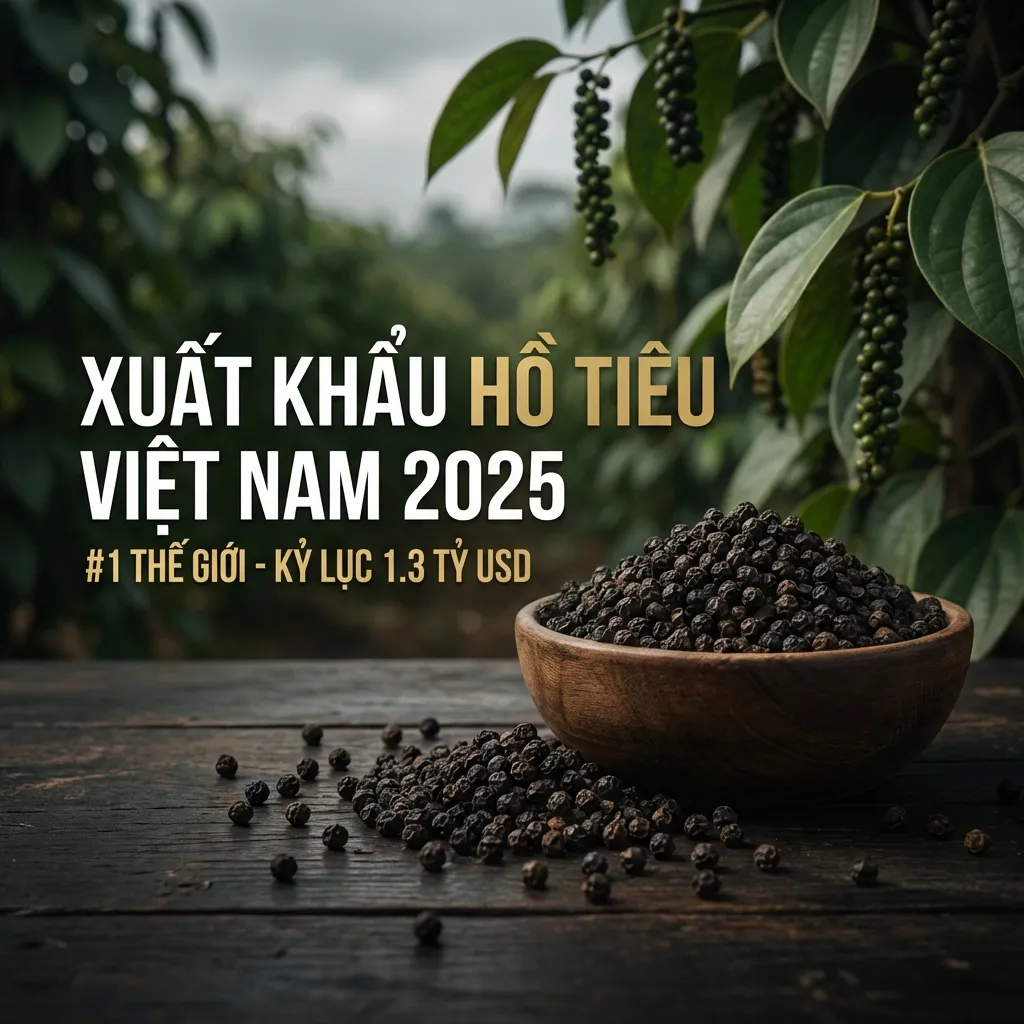 Xuất khẩu hồ tiêu Việt Nam 2025 - #1 thế giới kỷ lục 1.3 tỷ USD