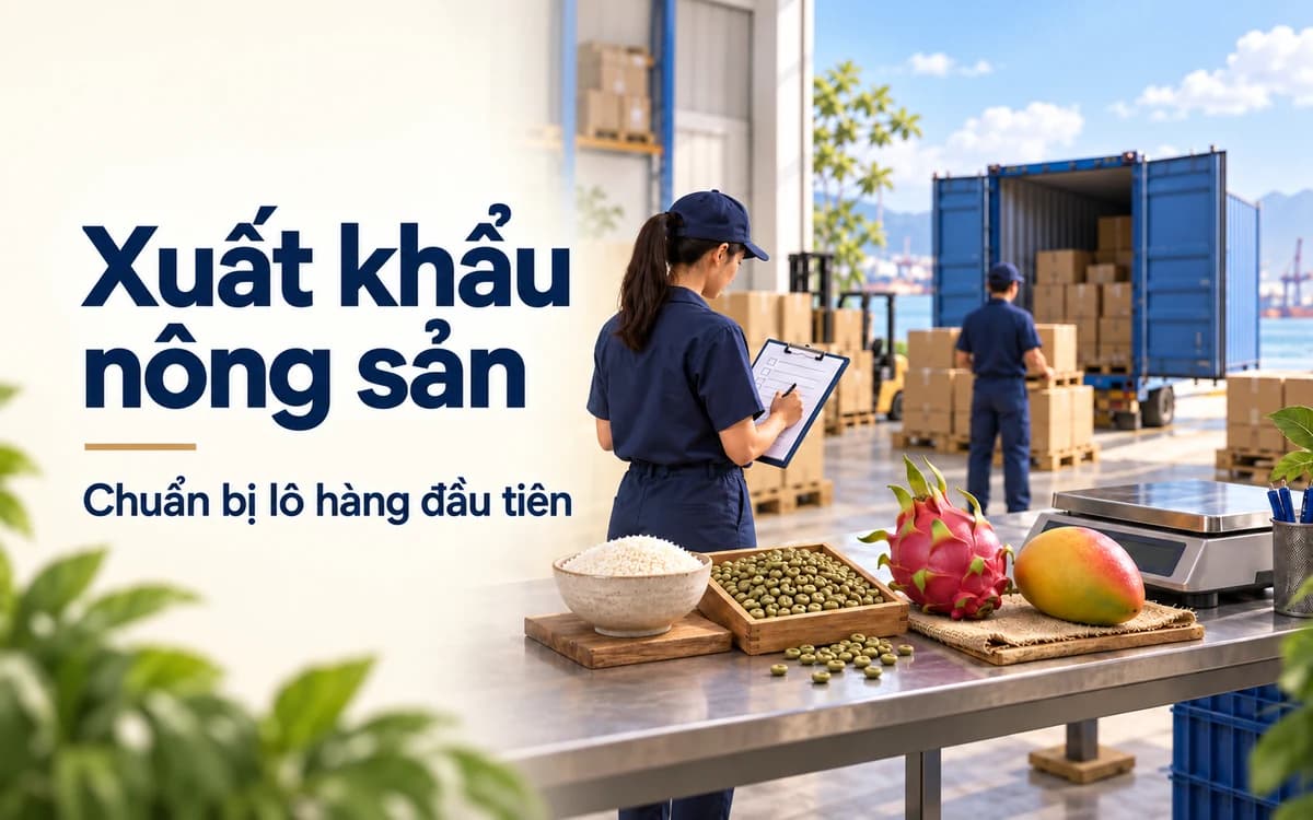 Ảnh minh họa kiểm tra mẫu nông sản, hồ sơ và kiện hàng trước khi xuất khẩu.