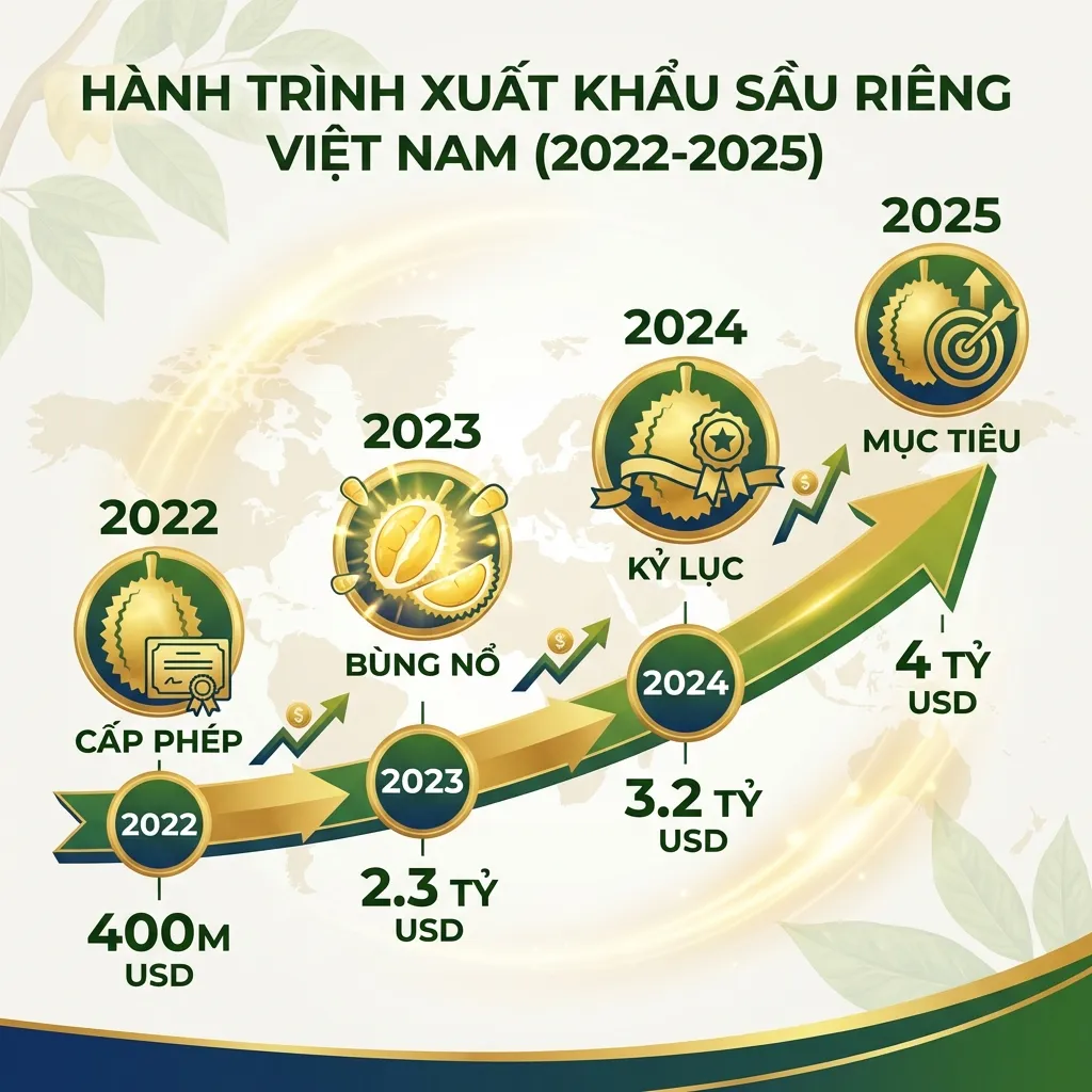 Hành trình xuất khẩu sầu riêng Việt Nam 2022-2025