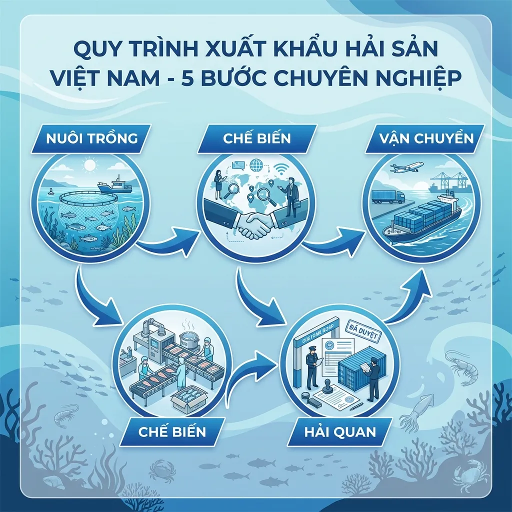 Quy trình 5 bước xuất khẩu thủy sản