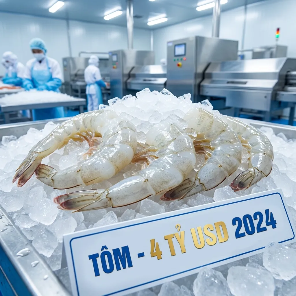Tôm xuất khẩu Việt Nam - 4 tỷ USD 2024