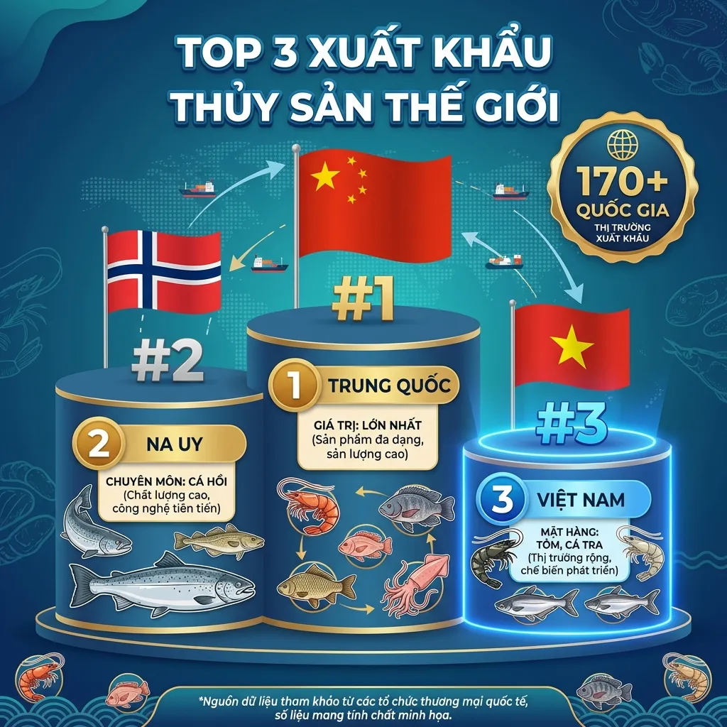 Việt Nam top 3 thế giới xuất khẩu thủy sản