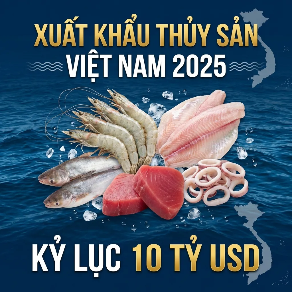 Xuất khẩu thủy sản Việt Nam 2025 - Kỷ lục 10 tỷ USD