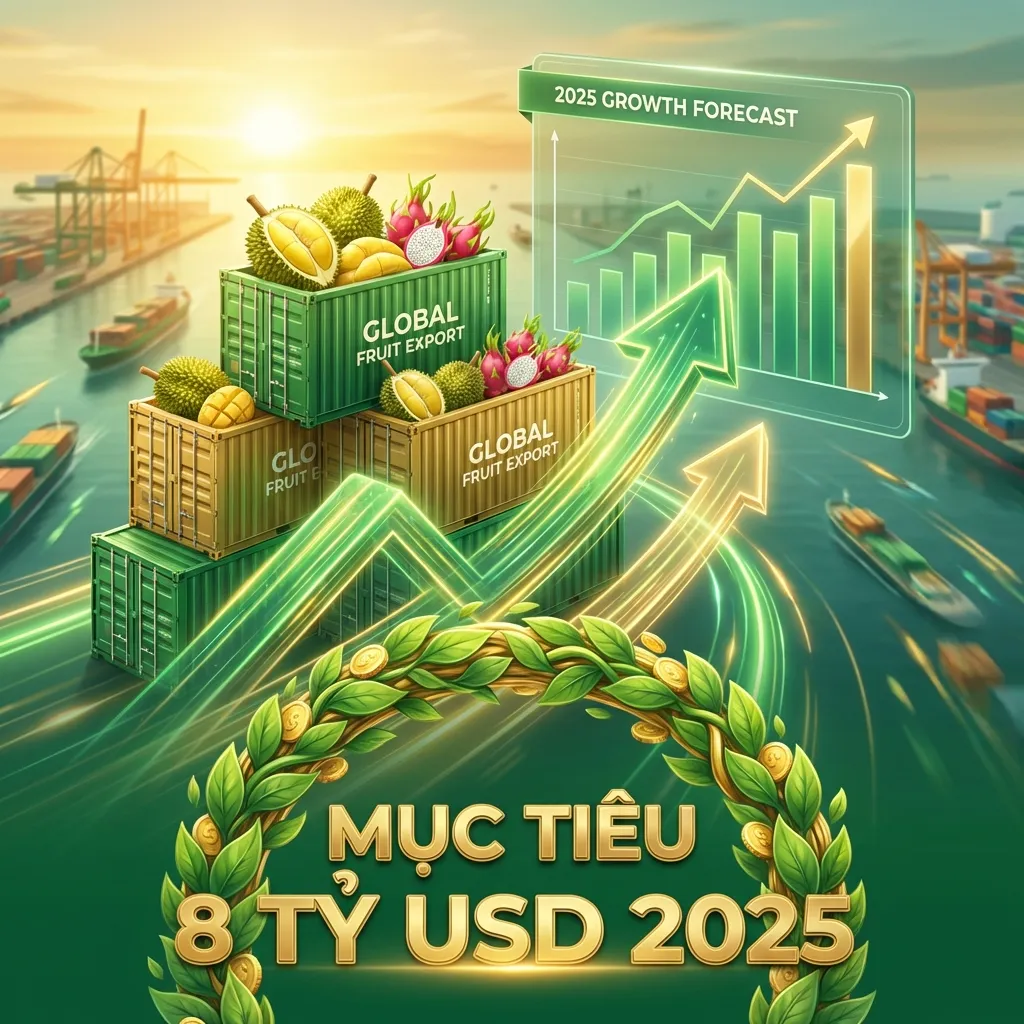 Cơ hội xuất khẩu trái cây 2025 - Mục tiêu 8 tỷ USD