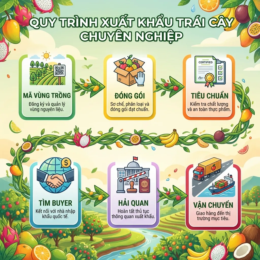 Quy trình 6 bước xuất khẩu trái cây