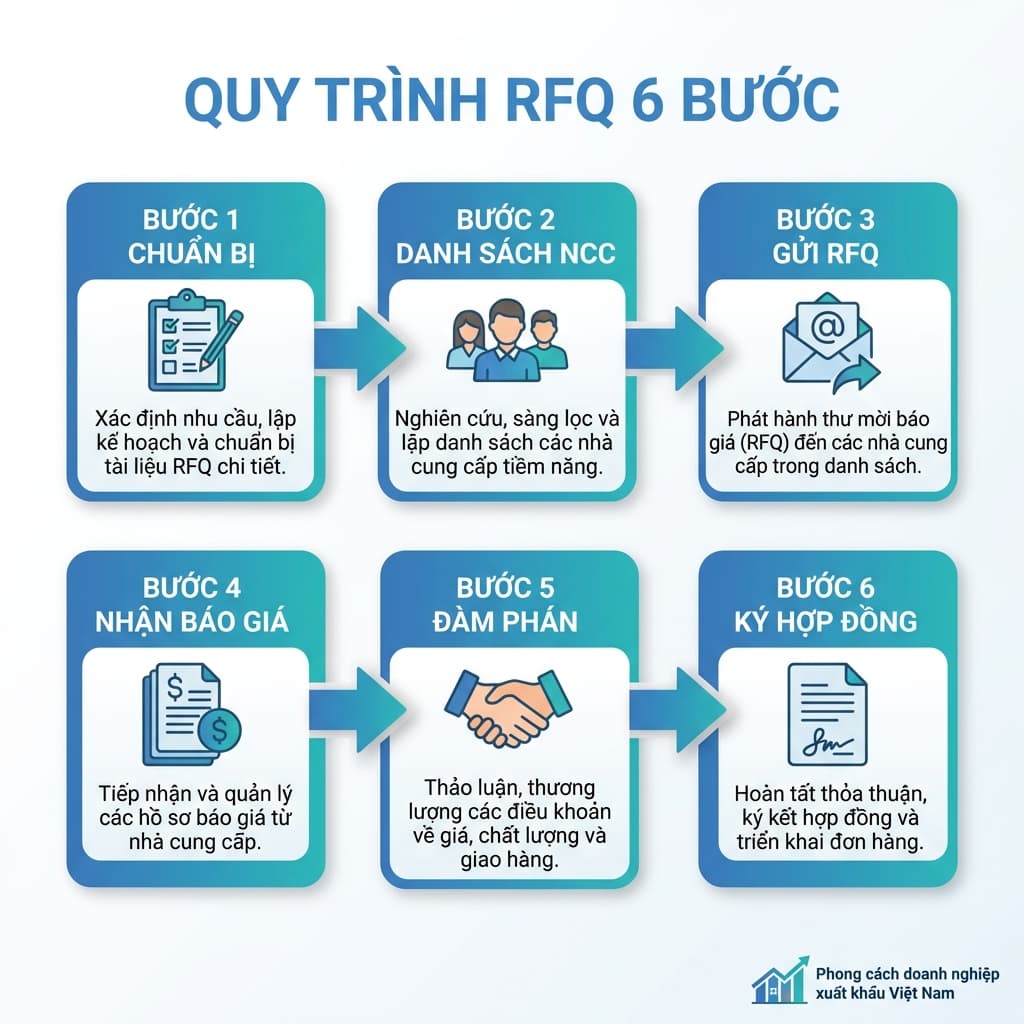Quy trình thực hiện RFQ 6 bước cho nhà xuất khẩu Việt Nam