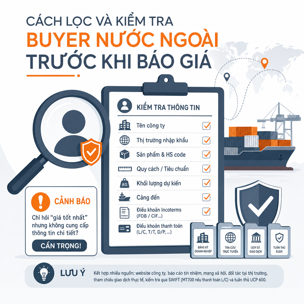 Cách lọc và kiểm tra buyer nước ngoài trước khi báo giá — illustration