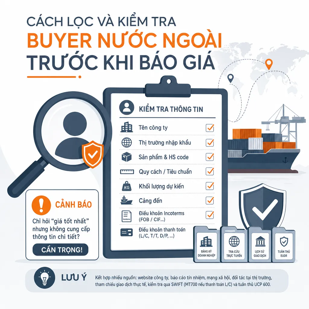 Cách lọc và kiểm tra buyer nước ngoài trước khi báo giá — illustration