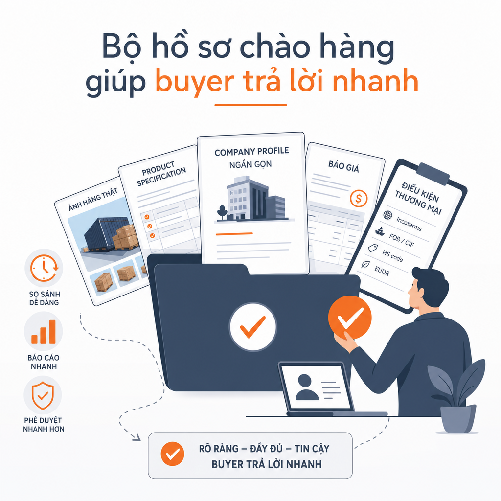 Bộ hồ sơ chào hàng giúp buyer trả lời nhanh — illustration