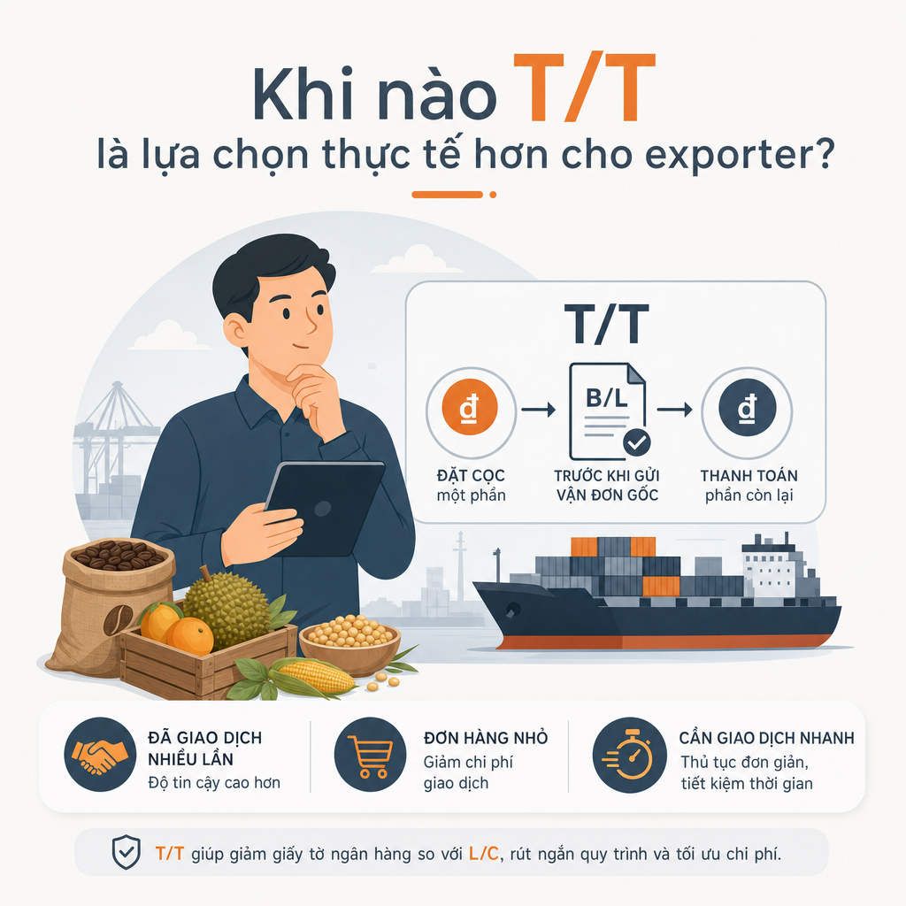 Khi nào T/T là lựa chọn thực tế hơn cho exporter? — illustration