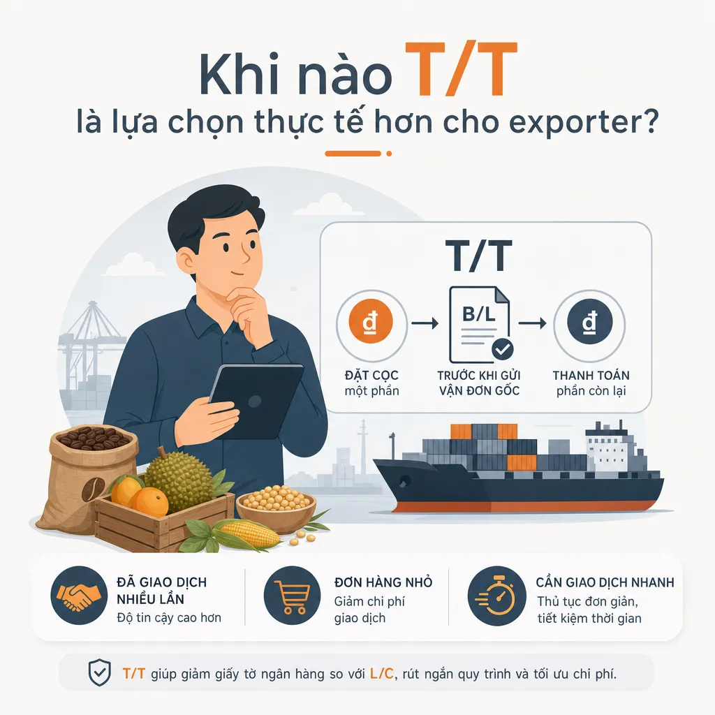 Khi nào T/T là lựa chọn thực tế hơn cho exporter? — illustration