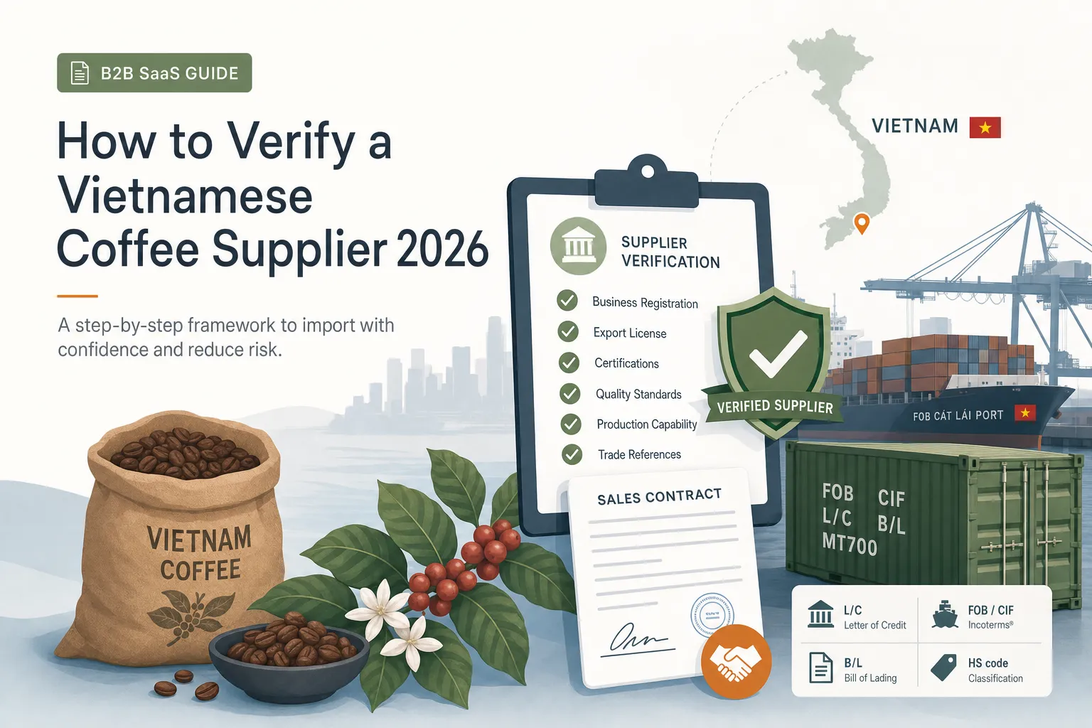 How to Verify a Vietnamese Coffee Supplier 2026 — hero illustration