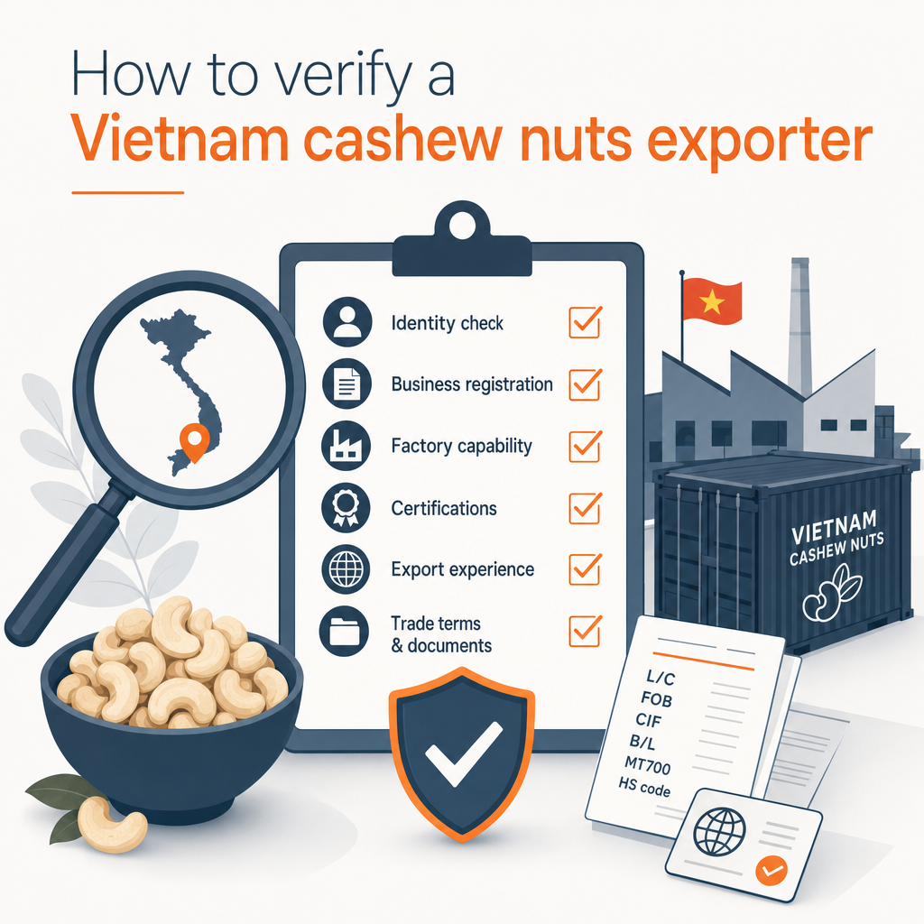How to verify a Vietnam cashew nuts exporter — illustration