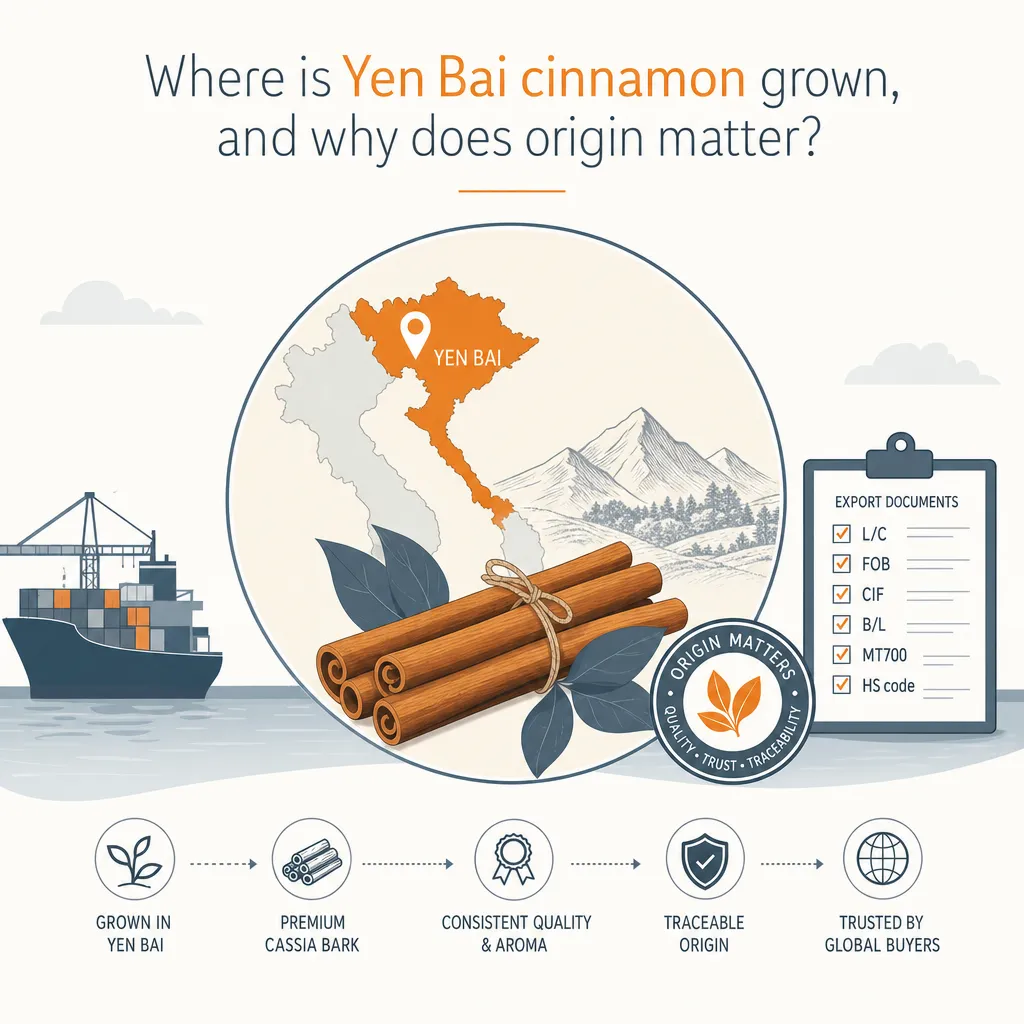 Where is Yen Bai cinnamon grown, and why does origin matter? — illustration