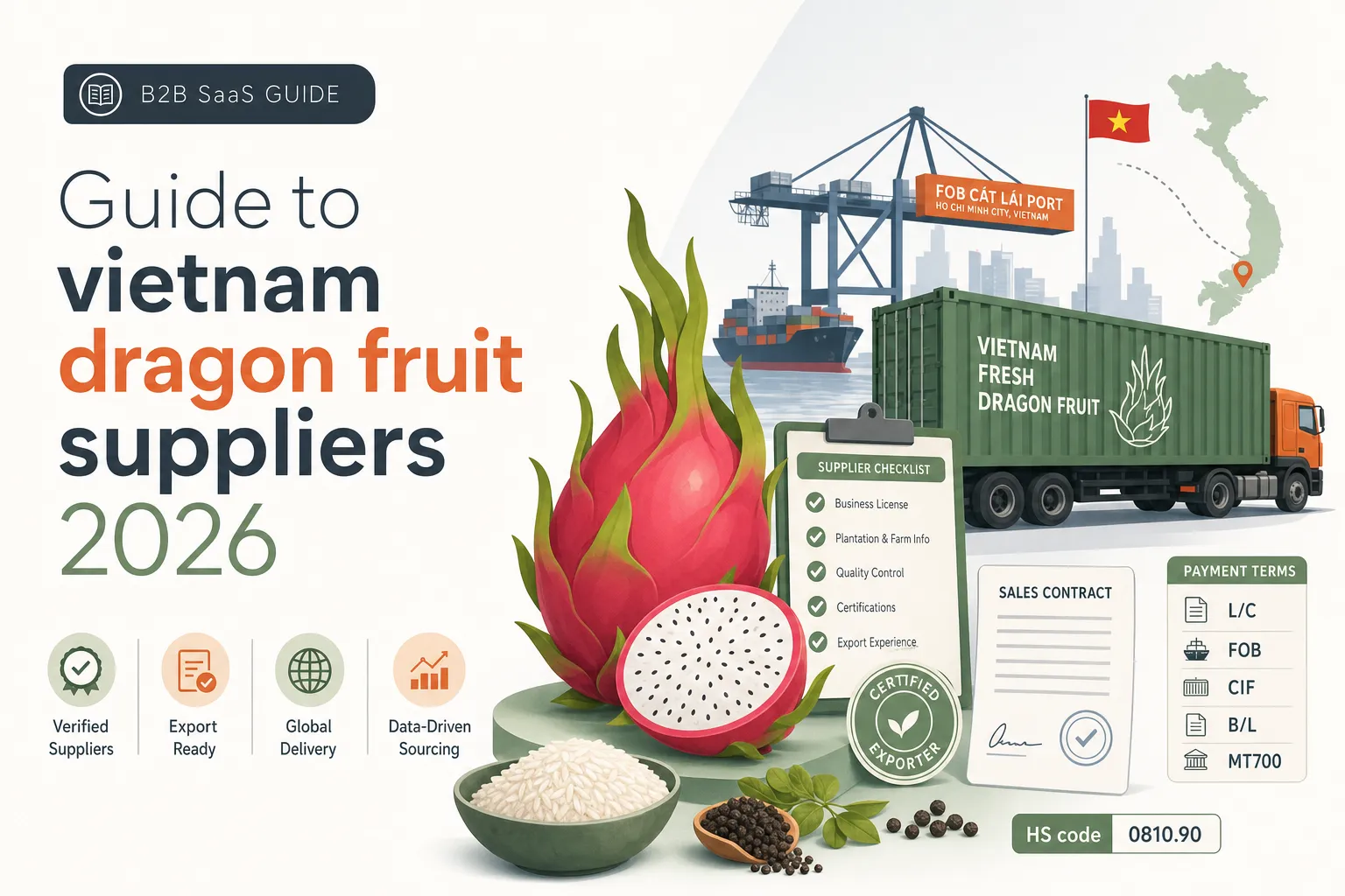 Guide to vietnam dragon fruit suppliers 2026 — hero illustration