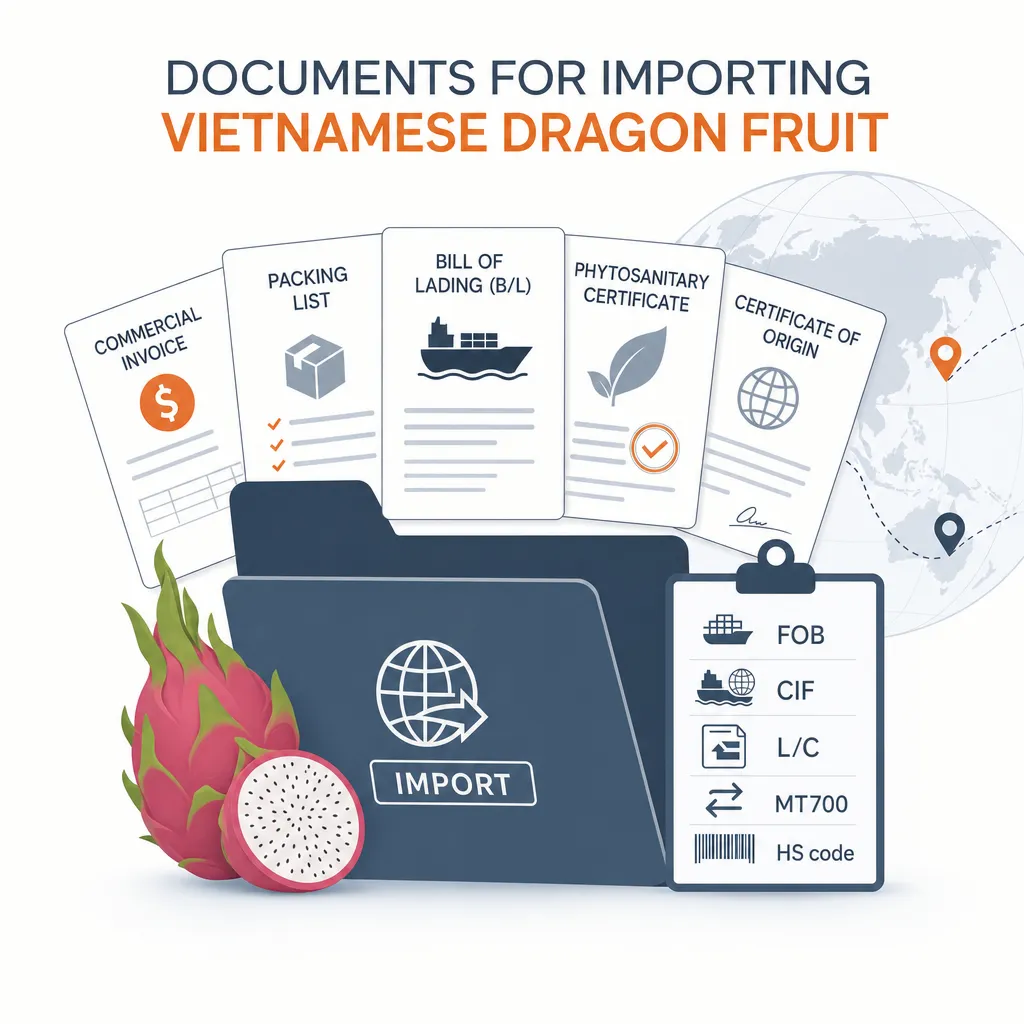 Documents for importing Vietnamese dragon fruit — illustration