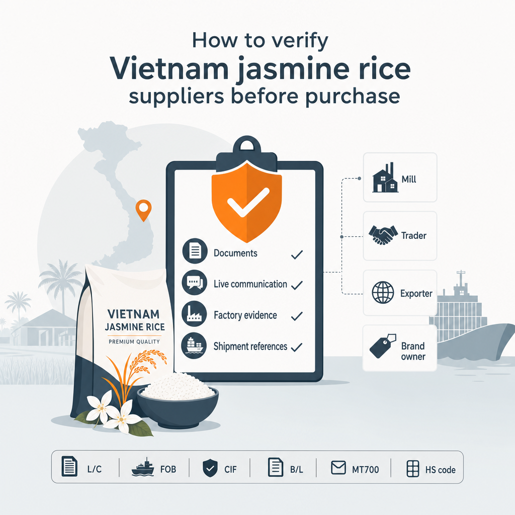How to verify Vietnam jasmine rice suppliers before purchase — illustration