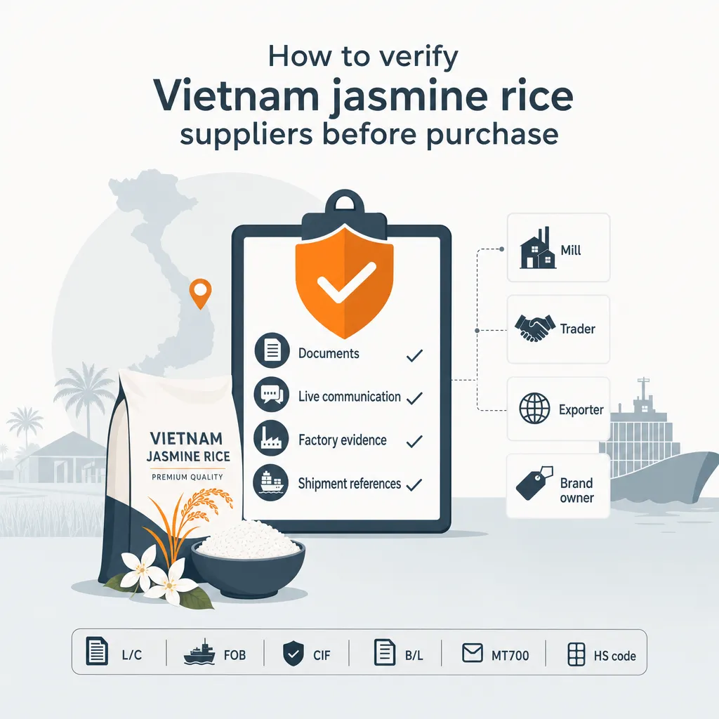 How to verify Vietnam jasmine rice suppliers before purchase — illustration