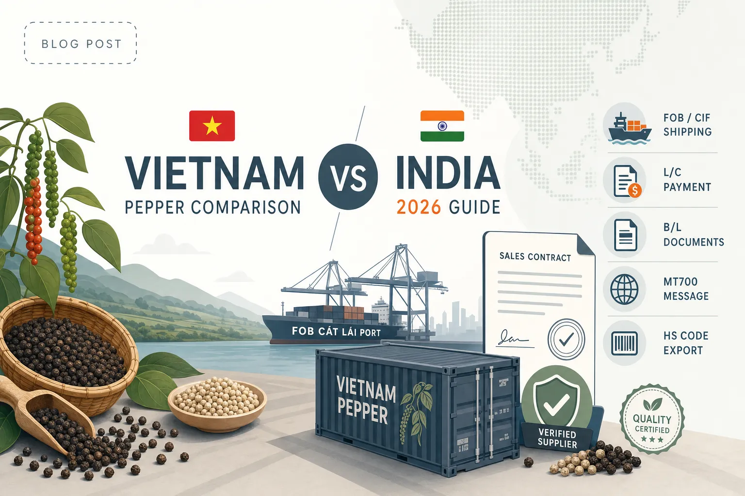 Vietnam vs India Pepper Comparison 2026 Guide — hero illustration